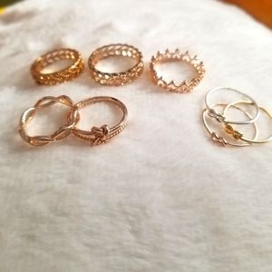 CLAIRE'S rose gold and gold fashion rings